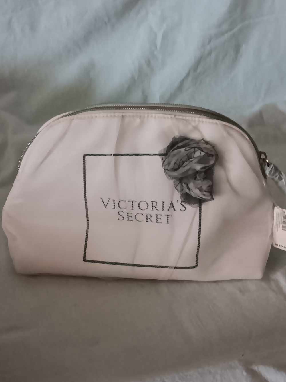 Victoria's Secret Tease makeup cosmetic travel bag Tulle overlay design.